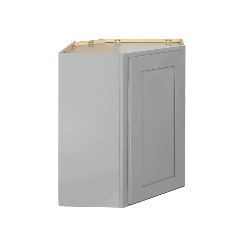 RELIABILT Overlake 24-in W x 36-in H x 24-in D Gray Diagonal Corner Wall Ready To Assemble Plywood Cabinet (Recessed Panel Shaker Style)