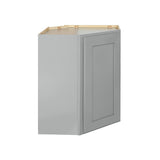 RELIABILT Overlake 24-in W x 36-in H x 24-in D Gray Diagonal Corner Wall Ready To Assemble Plywood Cabinet (Recessed Panel Shaker Style)