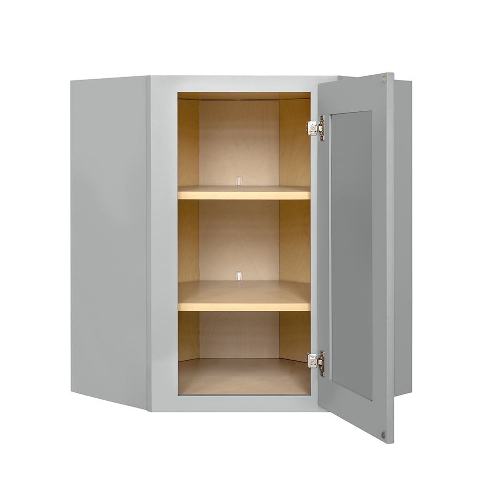 RELIABILT Overlake 24-in W x 30-in H x 24-in D Gray Diagonal Corner Wall Ready To Assemble Plywood Cabinet (Recessed Panel Shaker Style)