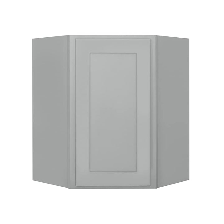 RELIABILT Overlake 24-in W x 30-in H x 24-in D Gray Diagonal Corner Wall Ready To Assemble Plywood Cabinet (Recessed Panel Shaker Style)