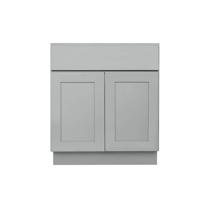 RELIABILT Overlake 36-in W x 34.5-in H x 24-in D Gray 1-Drawer Base Ready To Assemble Plywood Cabinet (Recessed Panel Shaker Door Style)