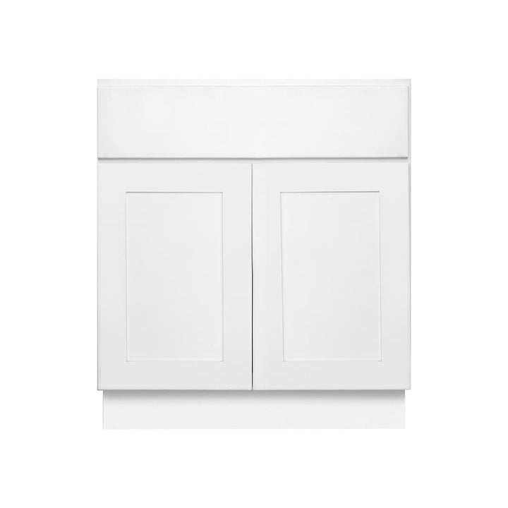 RELIABILT Fairplay 30-in W x 34.5-in H x 24-in D White Sink Base Ready To Assemble Plywood Cabinet (Recessed Panel Shaker Style)