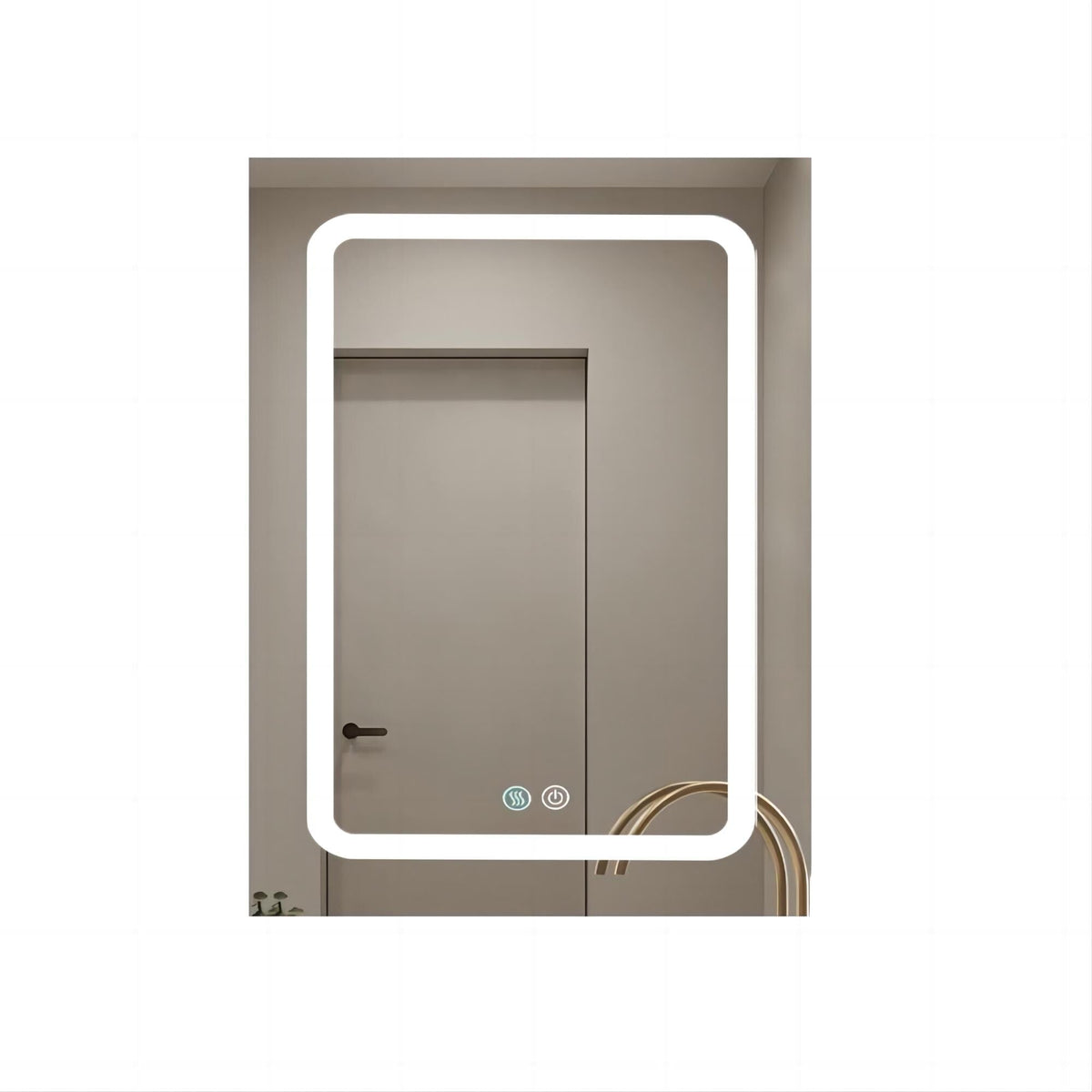 Forclover 20-in x 30-in Lighted LED Fog Free Surface Mount Black Mirrored Soft Close Medicine Cabinet