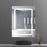 Forclover 20-in x 30-in Lighted LED Fog Free Surface Mount Black Mirrored Soft Close Medicine Cabinet