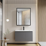 AAZJ AS 20-in x 26-in Surface/Recessed Mount Black Mirrored Medicine Cabinet