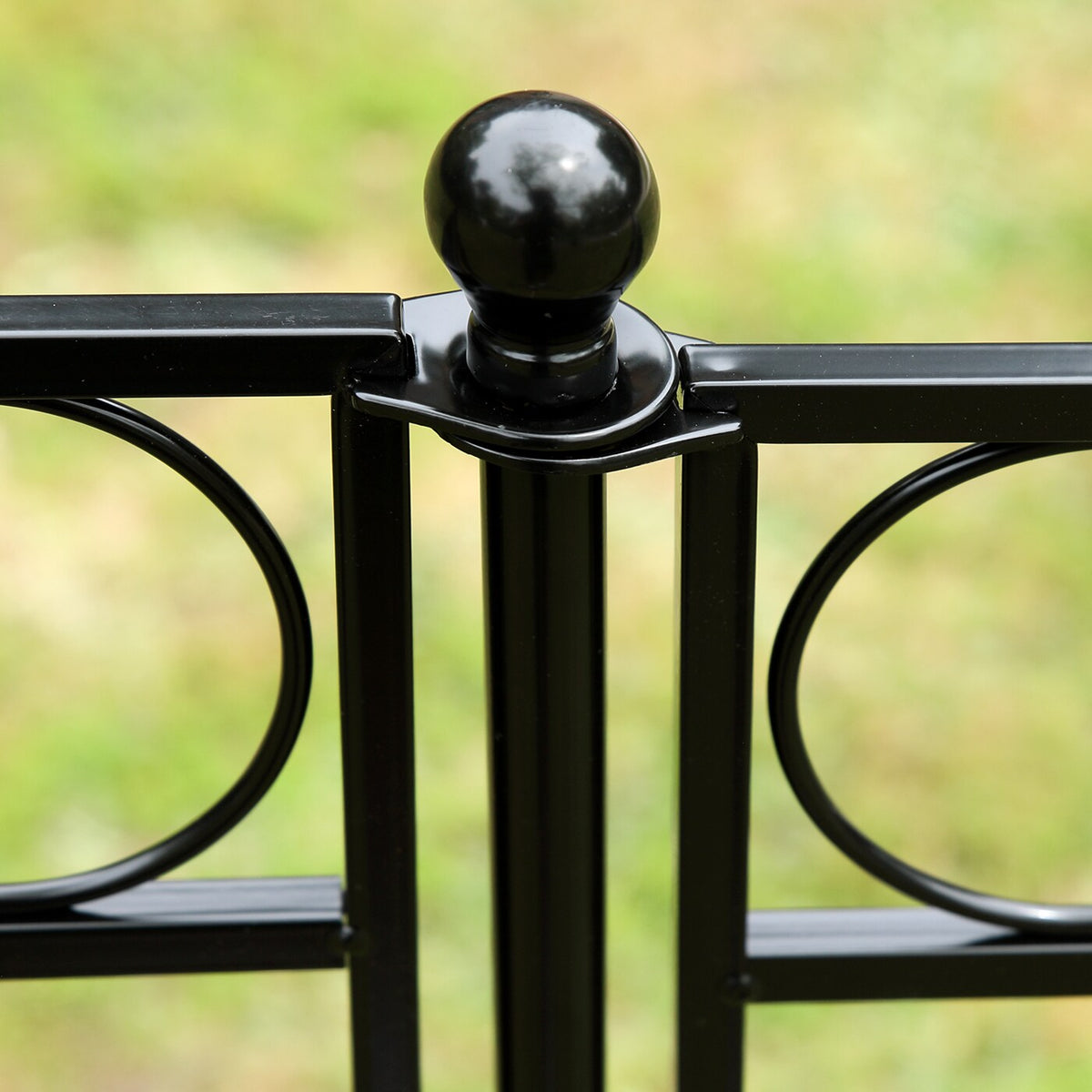 YARDLINK Grand Ambrose XL 3-ft H x 4-1/2-ft W Black Powder Coated Steel No Dig Flat-top No Dig Decorative Fence Panel