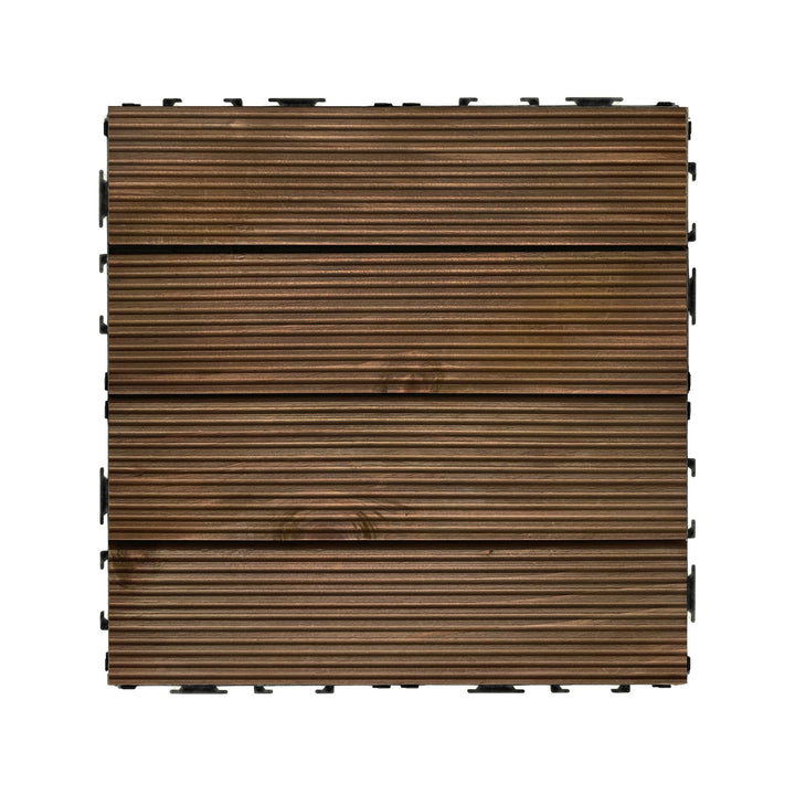 Achim 12-in x 12-in 27-Pack Royal Mahogany Unfinished Wood Deck Tile (27-sq ft)