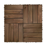 Achim 12-in x 12-in 27-Pack Royal Mahogany Unfinished Wood Deck Tile (27-sq ft)