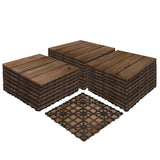 Achim 12-in x 12-in 27-Pack Royal Mahogany Unfinished Wood Deck Tile (27-sq ft)