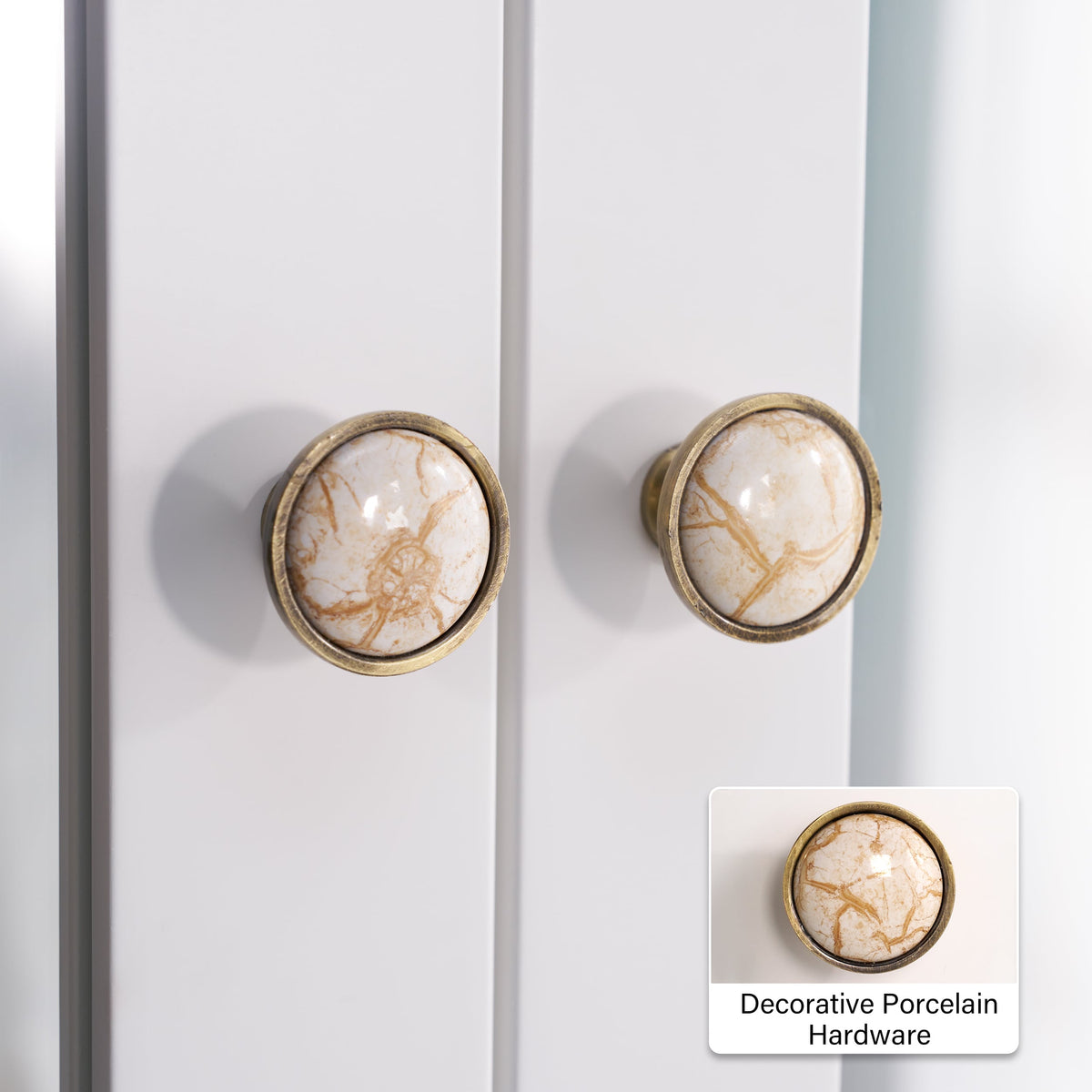 WELLFOR GRACE Solid Wood 36-in x 34-in Surface Mount White Mirrored Soft Close Medicine Cabinet