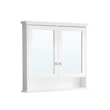WELLFOR GRACE Solid Wood 36-in x 34-in Surface Mount White Mirrored Soft Close Medicine Cabinet
