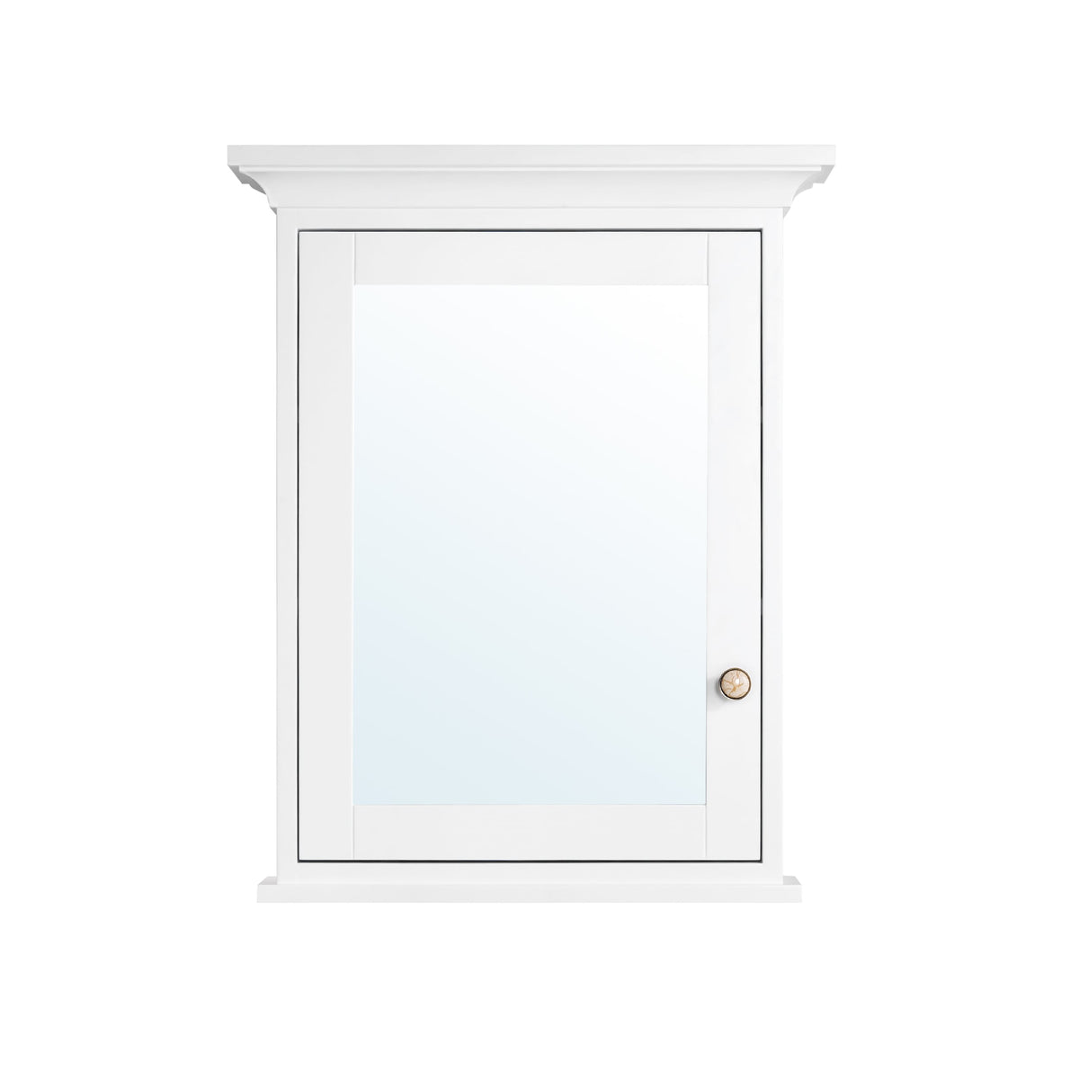 WELLFOR GRACE Solid Wood 24-in x 30-in Surface Mount White Mirrored Soft Close Medicine Cabinet