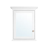 WELLFOR GRACE Solid Wood 24-in x 30-in Surface Mount White Mirrored Soft Close Medicine Cabinet