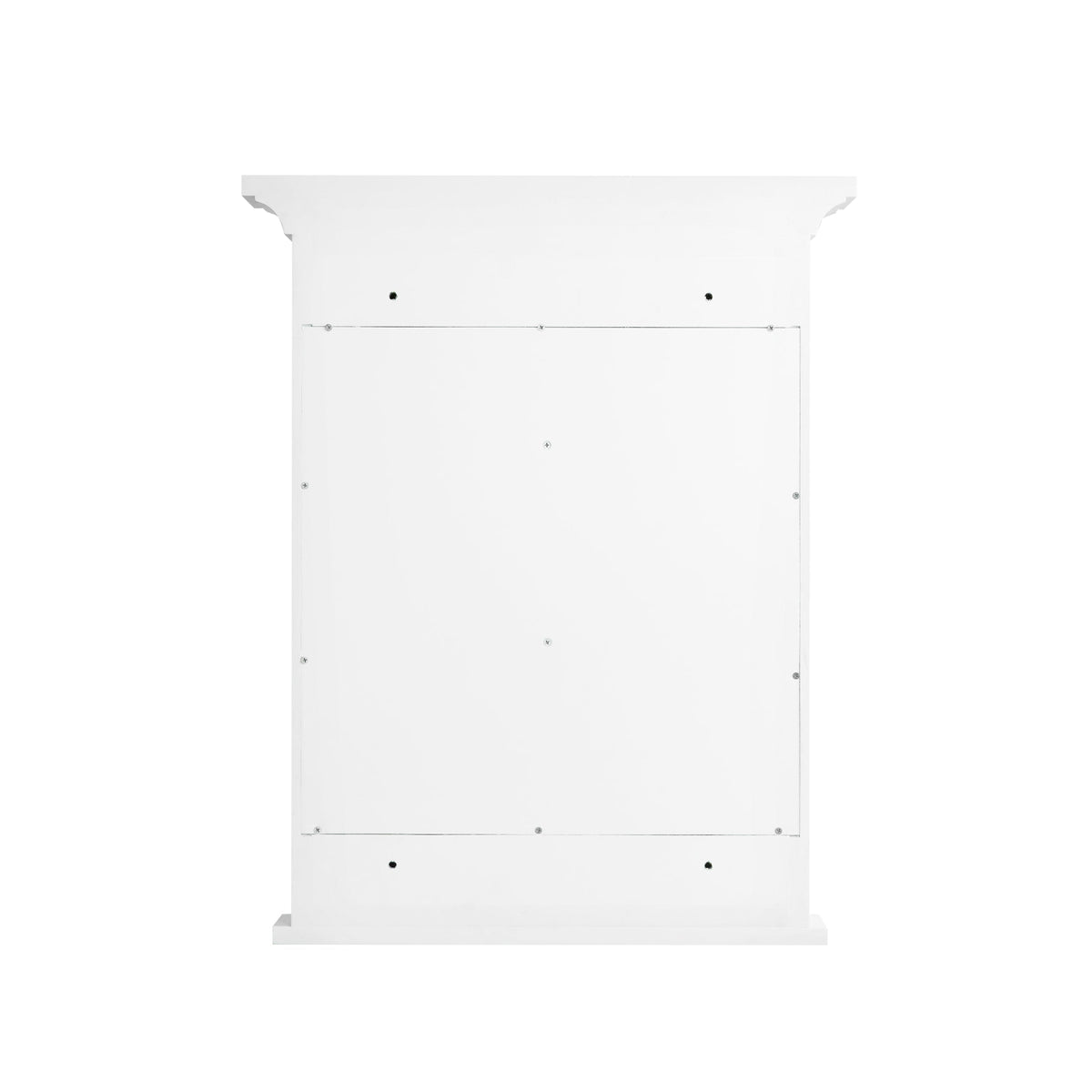 WELLFOR GRACE Solid Wood 24-in x 30-in Surface Mount White Mirrored Soft Close Medicine Cabinet