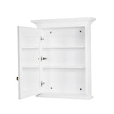 WELLFOR GRACE Solid Wood 24-in x 30-in Surface Mount White Mirrored Soft Close Medicine Cabinet