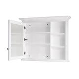 WELLFOR GRACE Solid Wood 36-in x 30-in Surface Mount White Mirrored Soft Close Medicine Cabinet