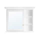 WELLFOR GRACE Solid Wood 36-in x 30-in Surface Mount White Mirrored Soft Close Medicine Cabinet