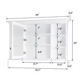 WELLFOR GRACE Solid Wood 48-in x 30-in Surface Mount White Mirrored Soft Close Medicine Cabinet