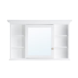 WELLFOR GRACE Solid Wood 48-in x 30-in Surface Mount White Mirrored Soft Close Medicine Cabinet