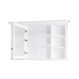 WELLFOR GRACE Solid Wood 48-in x 30-in Surface Mount White Mirrored Soft Close Medicine Cabinet