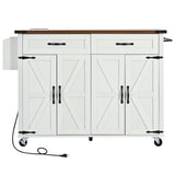 BABOOM White Mdf Base with Mdf Top Rolling Kitchen Island (28.75-in x 53.5-in x 36.5-in)