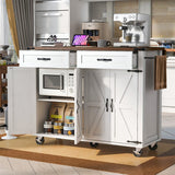 BABOOM White Mdf Base with Mdf Top Rolling Kitchen Island (28.75-in x 53.5-in x 36.5-in)