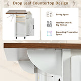 BABOOM White Mdf Base with Mdf Top Rolling Kitchen Island (28.75-in x 53.5-in x 36.5-in)