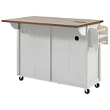 BABOOM White Mdf Base with Mdf Top Rolling Kitchen Island (28.75-in x 53.5-in x 36.5-in)