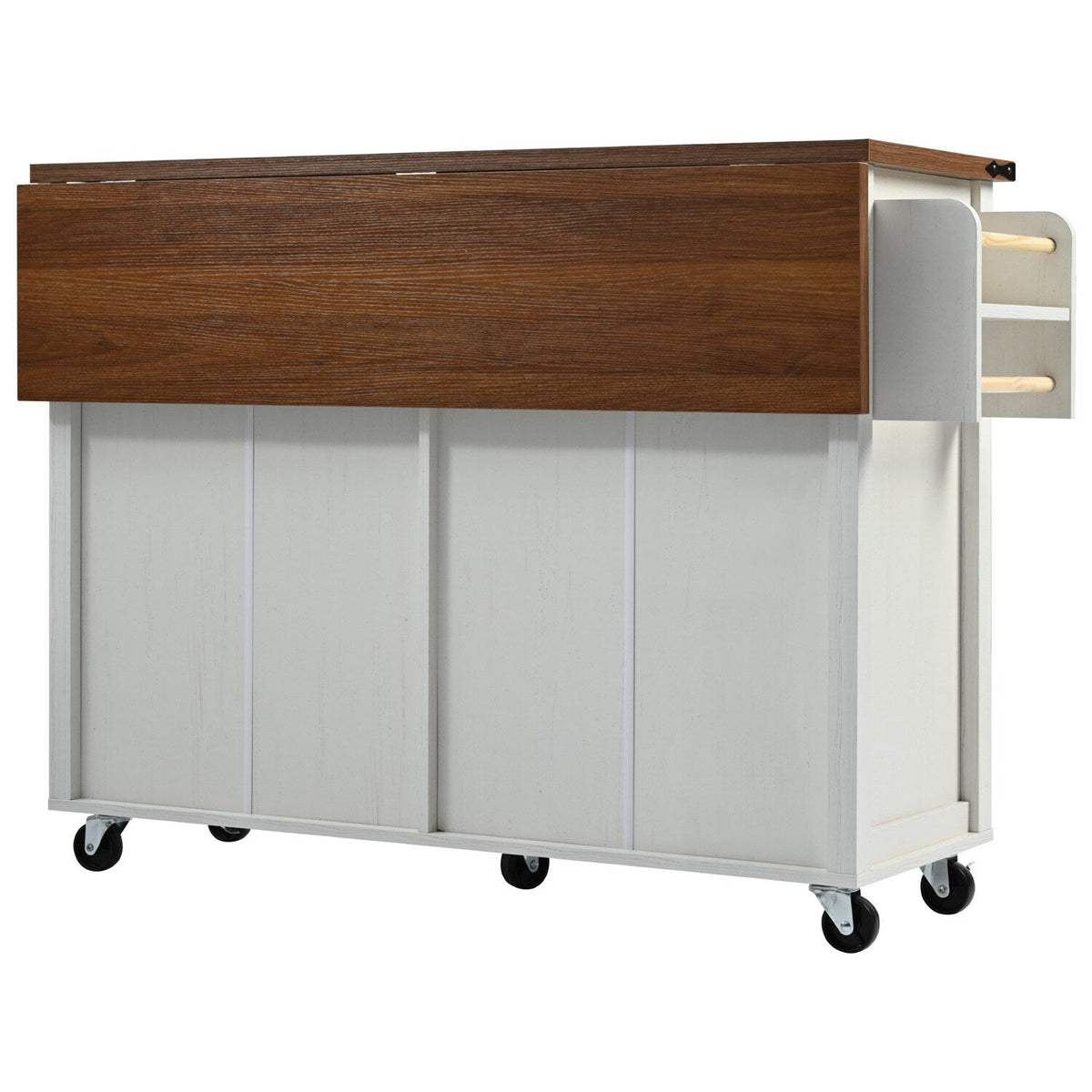 BABOOM White Mdf Base with Mdf Top Rolling Kitchen Island (28.75-in x 53.5-in x 36.5-in)