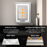 ExBrite Savio 20-in x 26-in Lighted LED Fog Free Surface/Recessed Mount Matte Black Mirrored Soft Close Medicine Cabinet with Outlet