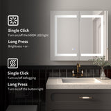 ExBrite Savio 30-in x 26-in Lighted LED Fog Free Surface/Recessed Mount Matte Black Mirrored Soft Close Medicine Cabinet with Outlet