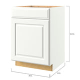 allen + roth Tilson 24-in W x 34.5-in H x 24-in D Linen 1-Drawer Base Fully Assembled Cabinet (Raised Panel Square Style)