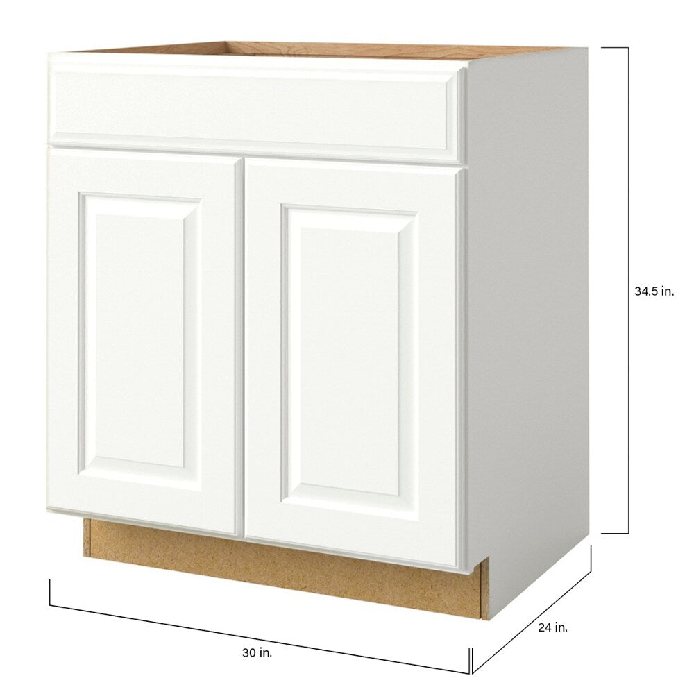 allen + roth Tilson 30-in W x 34.5-in H x 24-in D Linen 1-Drawer Base Fully Assembled Cabinet (Raised Panel Square Style)