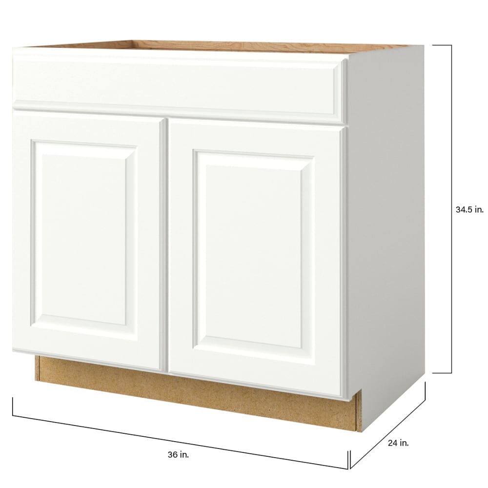 allen + roth Tilson 36-in W x 34.5-in H x 24-in D Linen 1-Drawer Base Fully Assembled Cabinet (Raised Panel Square Style)