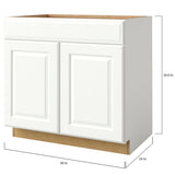 allen + roth Tilson 36-in W x 34.5-in H x 24-in D Linen 1-Drawer Base Fully Assembled Cabinet (Raised Panel Square Style)