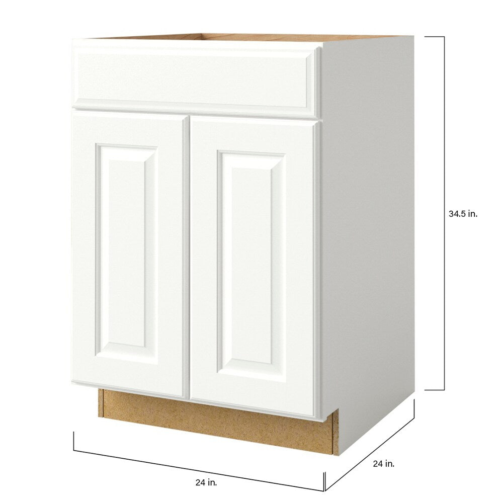 allen + roth Tilson 24-in W x 34.5-in H x 24-in D Linen 1-Drawer Base Fully Assembled Cabinet (Raised Panel Square Style)