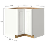 allen + roth Tilson 36-in W x 34.5-in H x 24-in D Linen L-shaped Corner Base Fully Assembled Cabinet (Raised Panel Square Style)