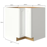 allen + roth Tilson 33-in W x 34.5-in H x 24-in D Linen L-shaped Corner Base Fully Assembled Cabinet (Raised Panel Square Style)