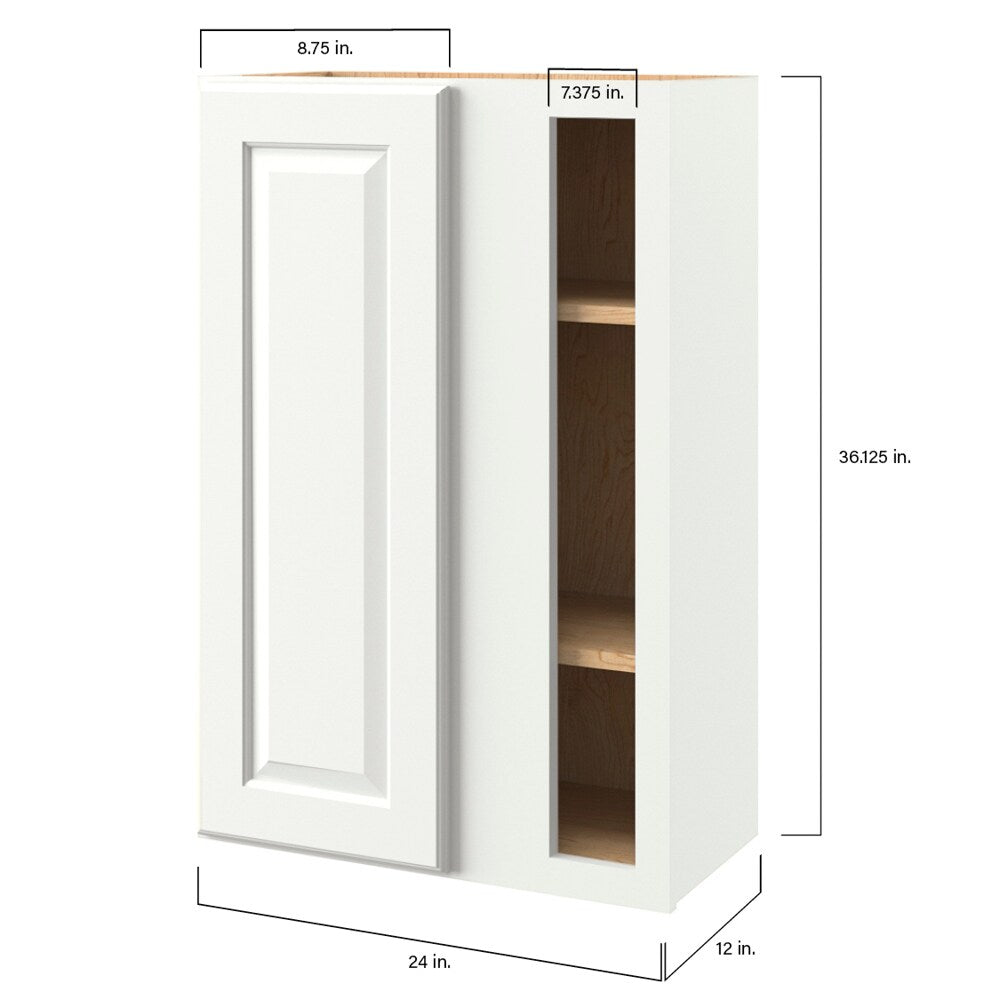 allen + roth Tilson 24-in W x 36.125-in H x 12-in D Linen Blind Corner Wall Fully Assembled Cabinet (Raised Panel Square Style)