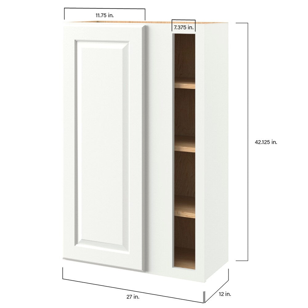 allen + roth Tilson 27-in W x 42.125-in H x 12-in D Linen Blind 1-Drawer Corner Base Fully Assembled Cabinet (Raised Panel Square Style)