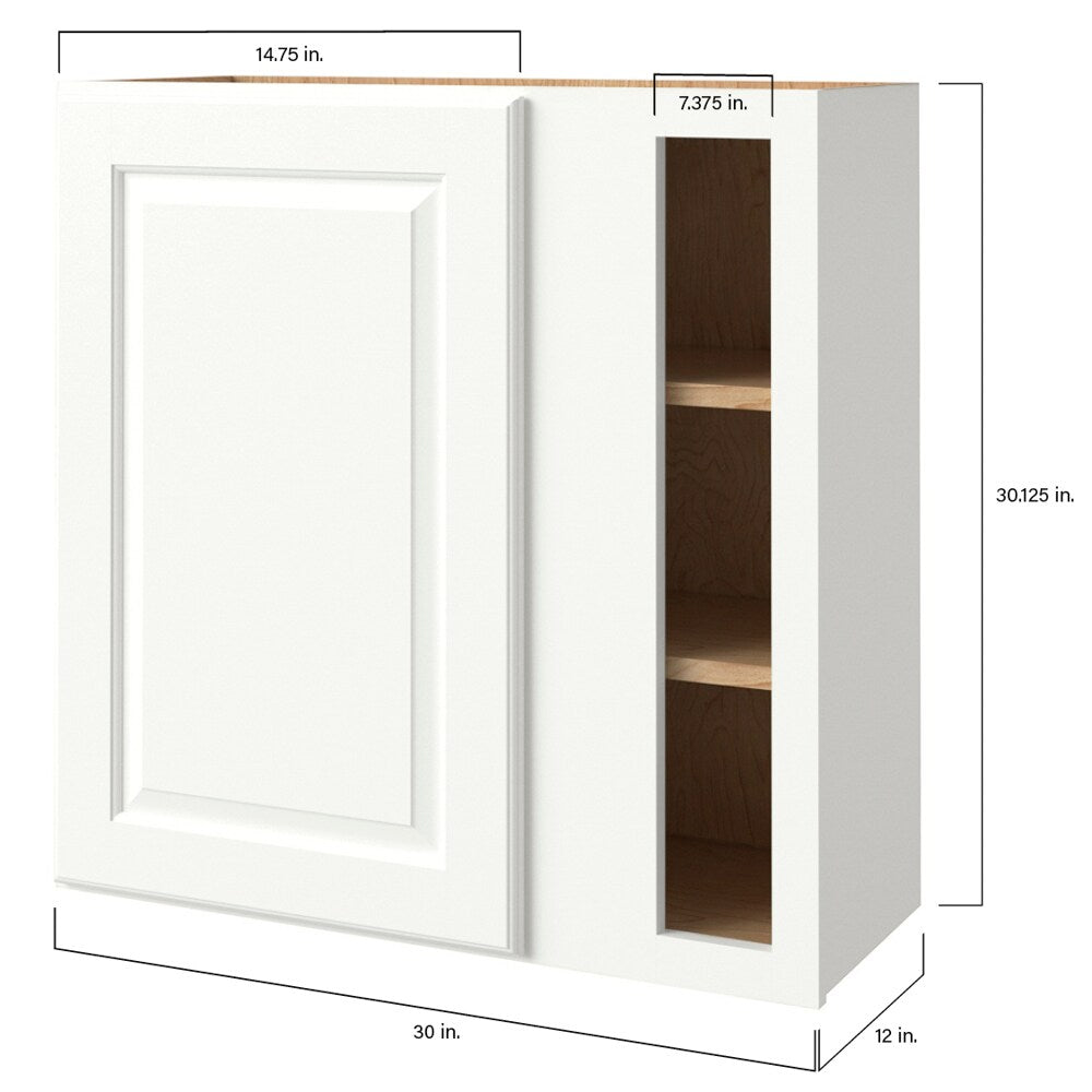 allen + roth Tilson 30-in W x 30.125-in H x 12-in D Linen Blind Corner Base Fully Assembled Cabinet (Raised Panel Square Style)