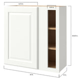 allen + roth Tilson 30-in W x 30.125-in H x 12-in D Linen Blind Corner Base Fully Assembled Cabinet (Raised Panel Square Style)