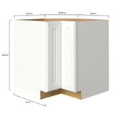 allen + roth Tilson 33-in W x 34.5-in H x 24-in D Linen Lazy Susan Corner Base Fully Assembled Cabinet (Raised Panel Style)