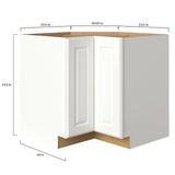 allen + roth Tilson 36-in W x 34.5-in H x 24-in D Linen Lazy Susan Corner Base Fully Assembled Cabinet (Raised Panel Style)