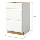 allen + roth Tilson 21-in W x 34.5-in H x 24-in D Linen 3-Drawer Base Fully Assembled Cabinet (Raised Panel Style)
