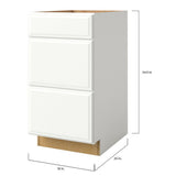 allen + roth Tilson 18-in W x 34.5-in H x 24-in D Linen 3-Drawer Base Fully Assembled Cabinet (Raised Panel Style)