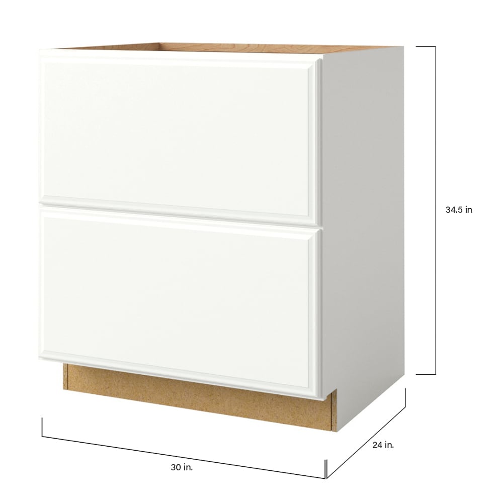 allen + roth Tilson 30-in W x 34.5-in H x 24-in D Linen 2-Drawer Base Fully Assembled Cabinet (Raised Panel Style)