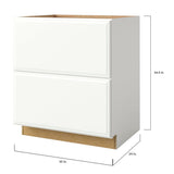 allen + roth Tilson 30-in W x 34.5-in H x 24-in D Linen 2-Drawer Base Fully Assembled Cabinet (Raised Panel Style)