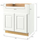 allen + roth Tilson 36-in W x 34.5-in H x 24-in D Linen Apron Front Sink Base Fully Assembled Cabinet (Raised Panel Square Style)