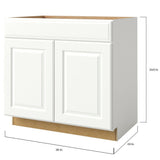 allen + roth Tilson 36-in W x 34.5-in H x 24-in D Linen Sink Base Fully Assembled Cabinet (Raised Panel Square Style)